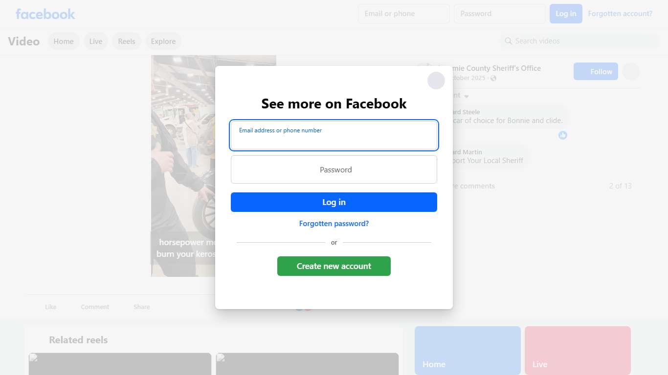 Laramie County Sheriff's Office on Reels Facebook